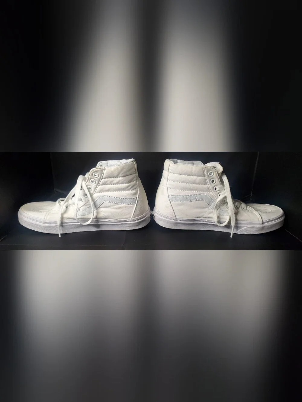 Vans Sk8-Hi High Top Sneakers in White - Women's 7.5 Mens 6